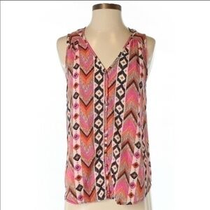 Francesca’s Bright Pattern Sleeveless Top
